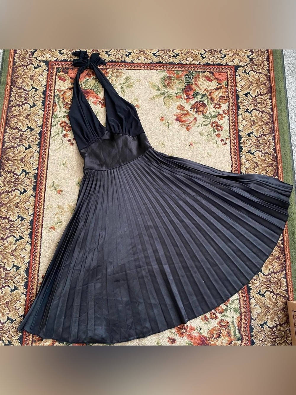 Body Central black pleated halter dress